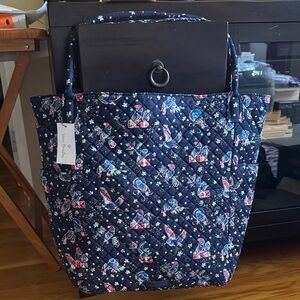 Vera Bradley Blue and Pink Quilted Tote